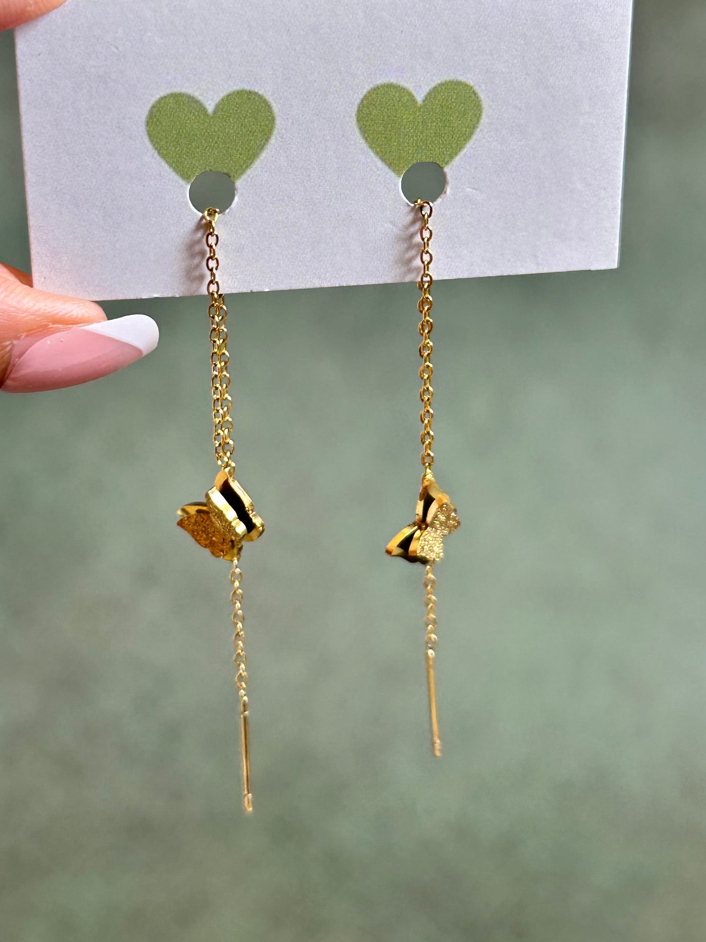 Butterfly thread earrings