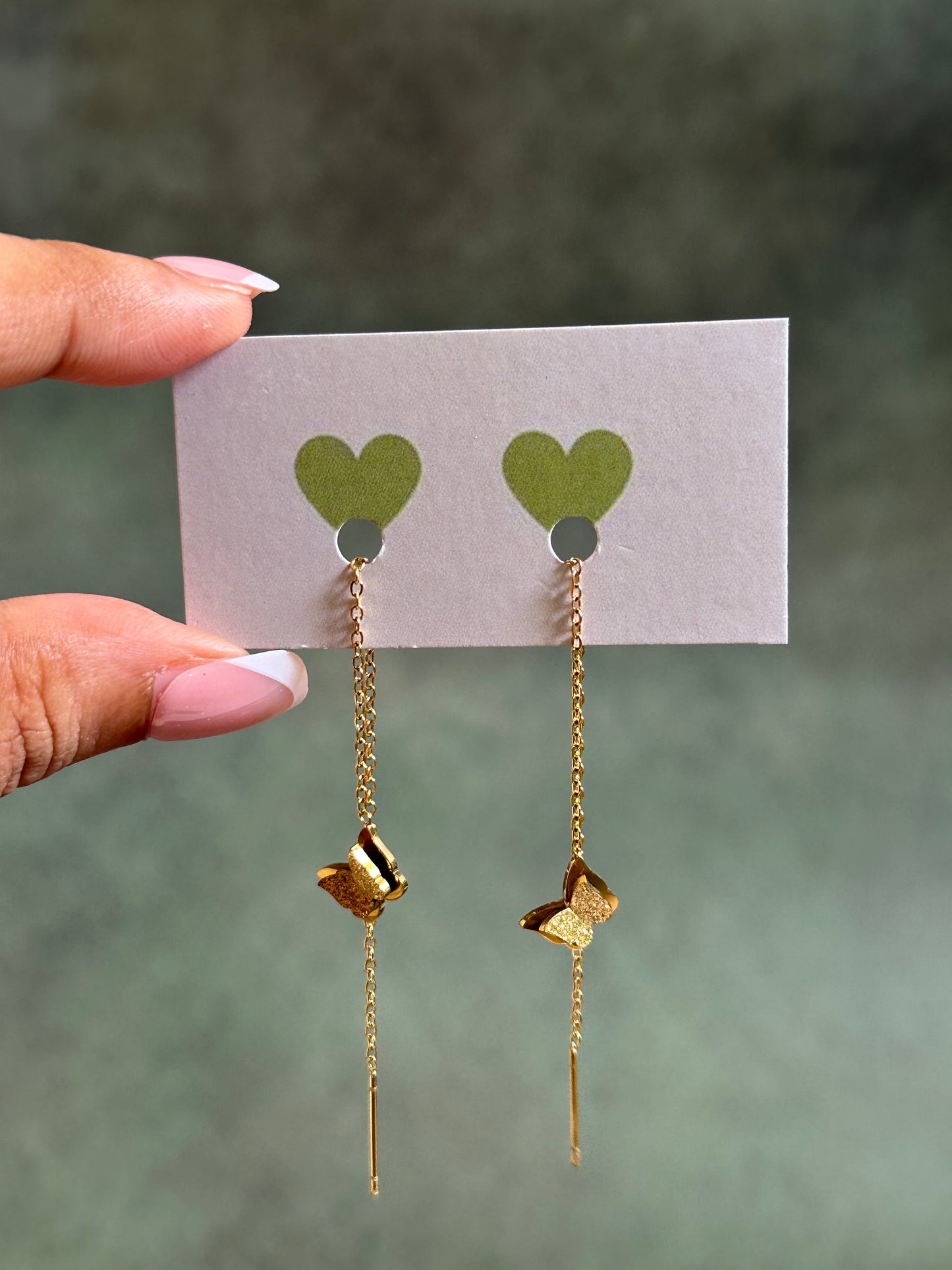 Butterfly thread earrings