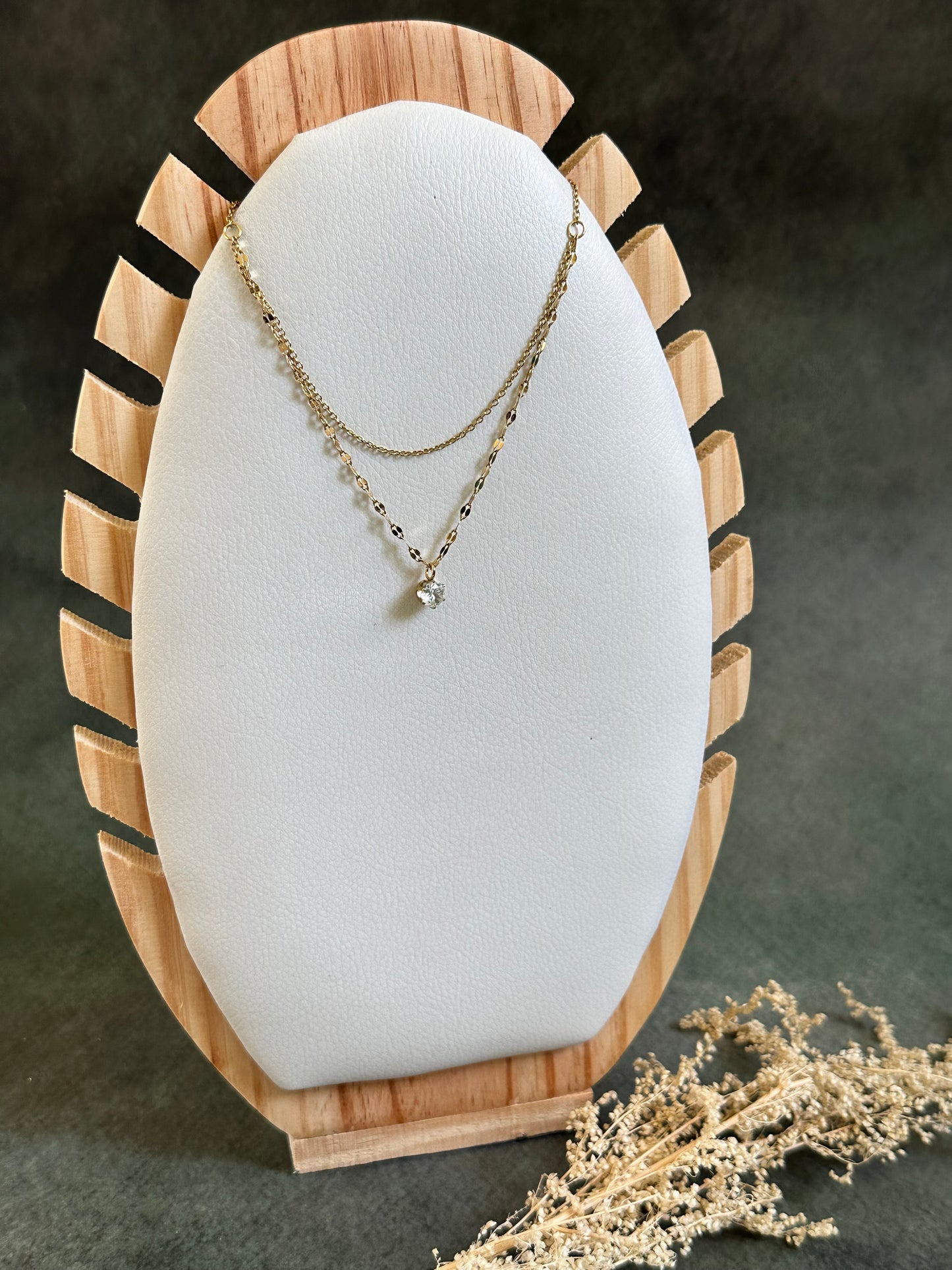 Double Layer Stone Pendant